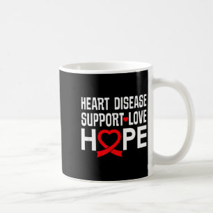 Heart Disease Suprt Love Hope Red Ribbon Coffee Mug