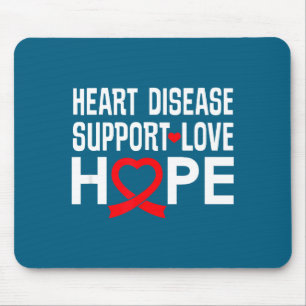Heart Disease Suprt Love Hope Red Ribbon  Mouse Mat