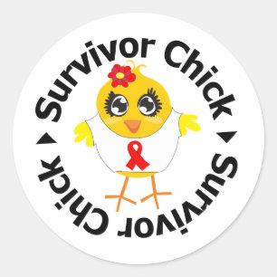 Heart Disease Survivor Chick Classic Round Sticker