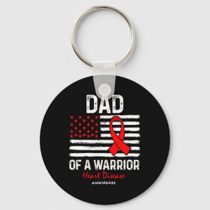 Heart Disease Survivor Support Dad Of A Warrior Key Ring