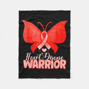 Heart Disease Warrior Butterfly Red Heart Disease Fleece Blanket
