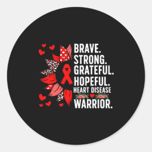 Heart Disease Warrior Heart Disease Awareness Mont Classic Round Sticker