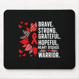 Heart Disease Warrior Heart Disease Awareness Mont Mouse Mat