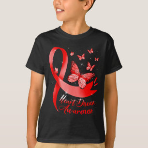 Heart Disease Warrior Red Ribbon Heart Disease Awa T-Shirt