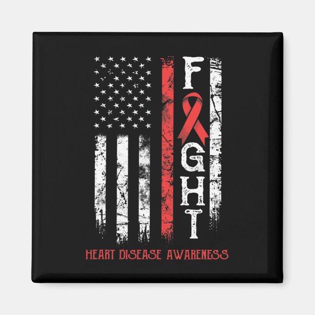 Heart Disease Warrior Us Flag  Magnet (Front)