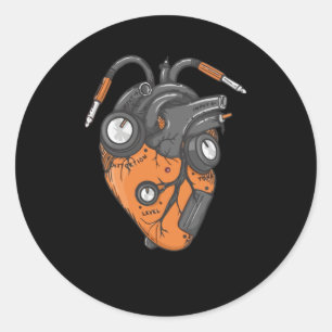 Heart Distortion Classic Round Sticker