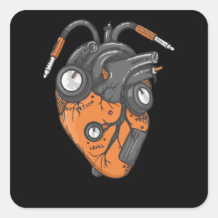 Heart Distortion Square Sticker
