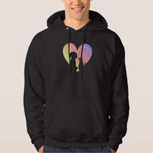 Heart Dog And Cat Silhouette Cute Heart Animals 1 Hoodie