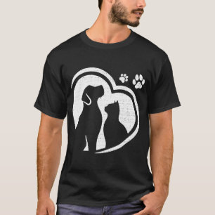 Heart Dog & Cat Cute Pet  For Men Women Kids T-Shirt