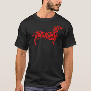 Heart Dog Lover Gifts Dachshund Puppy Valentines D T-Shirt