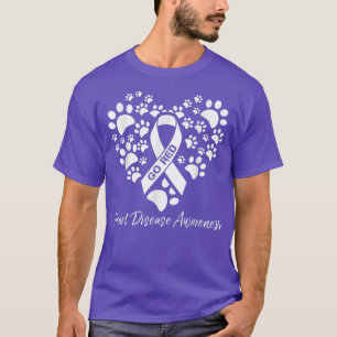 Heart Dog Paws Go Red Ribbon Heart Disease Awarene T-Shirt