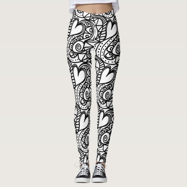heart doodle leggings (Front)