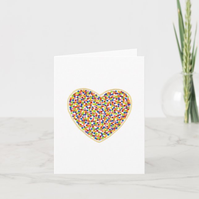 Heart Dots Blank Note Card (Front)