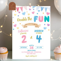 Heart Double Celebration Boy Girl Joint Birthday