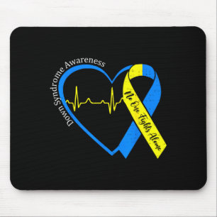 Heart down syndrome awareness trisomy 21 men women mouse mat