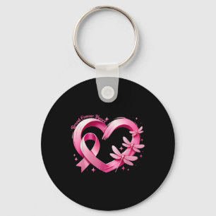 Heart Dragonflies Breast Cancer Awareness Women Ki Key Ring