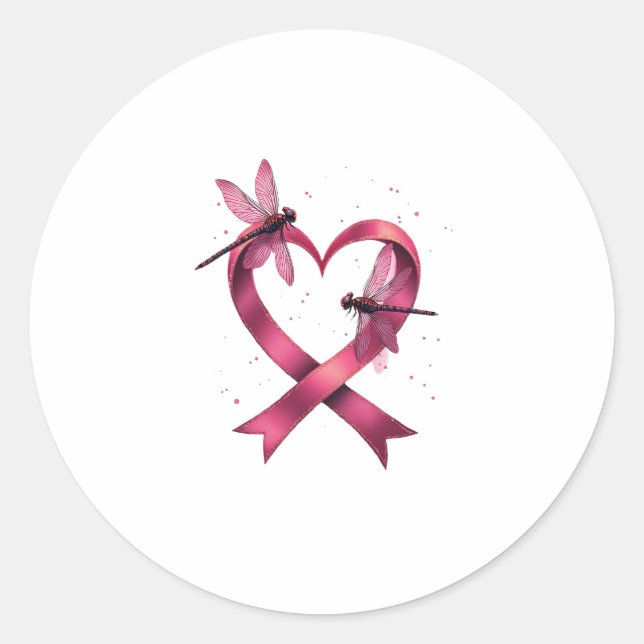 Heart Dragonflies Men Women Kid Classic Round Sticker (Front)