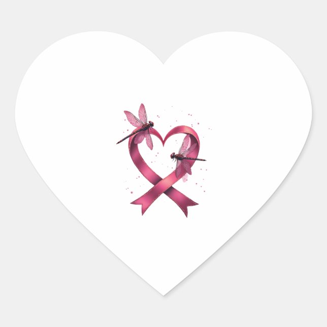 Heart Dragonflies Men Women Kid Heart Sticker (Front)