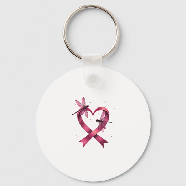 Heart Dragonflies Men Women Kid Key Ring (Front)