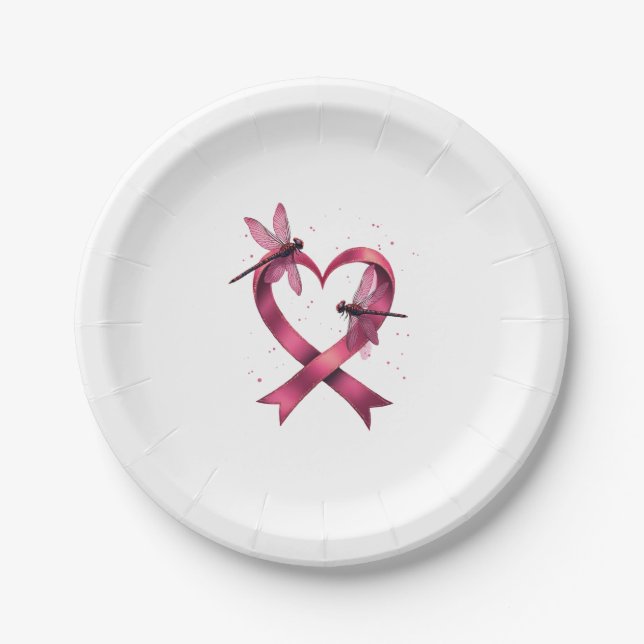 Heart Dragonflies Men Women Kid Paper Plate (Front)