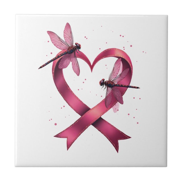 Heart Dragonflies Men Women Kid Tile (Front)