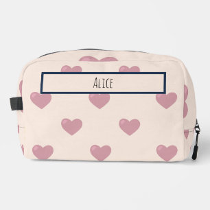 Heart Drawing I Custom Name  Dopp Kit