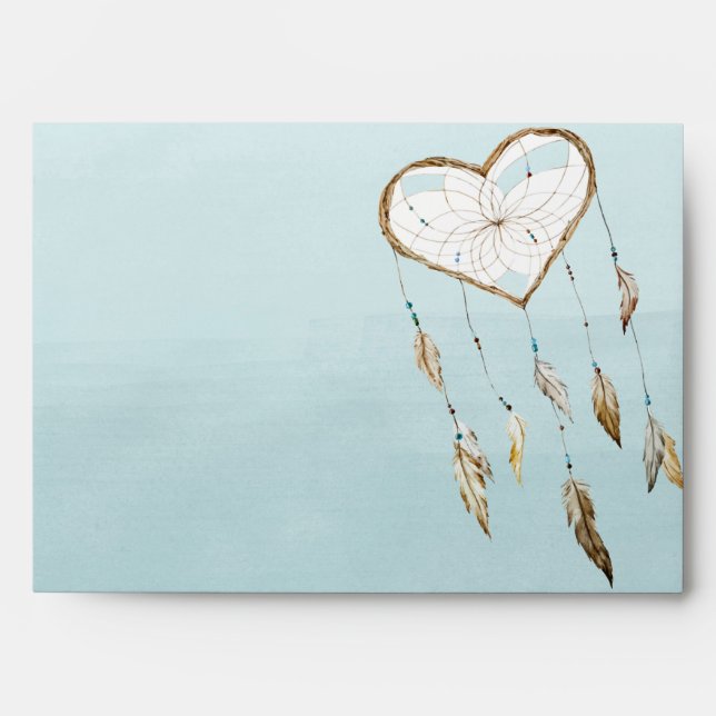 Heart Dream Catcher Watercolor Envelope (Front)