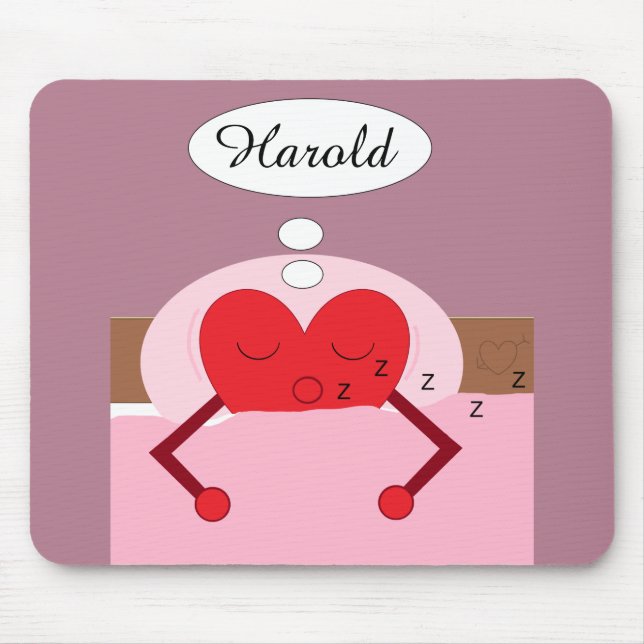 Heart Dreams Pink and Purple Mouse Mat (Front)