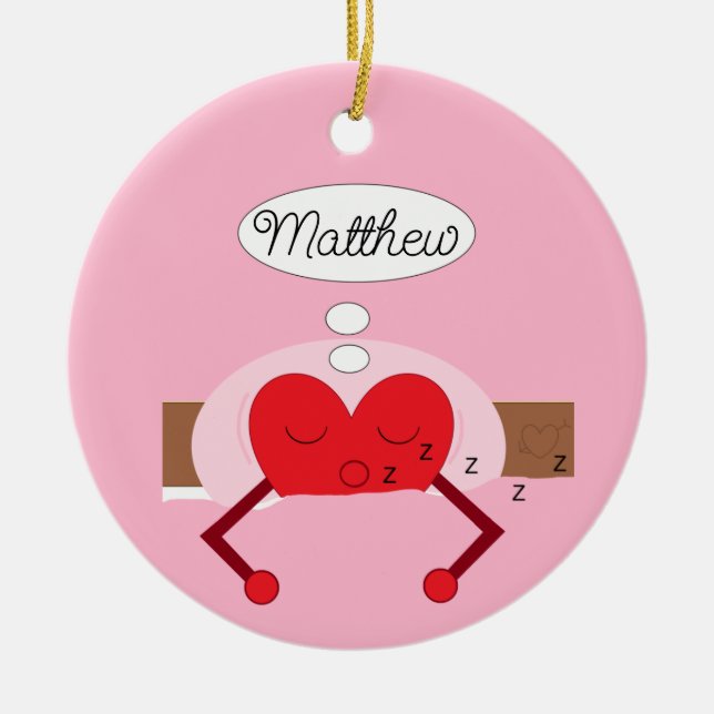 Heart Dreams Shades of Pink: Ceramic Tree Decoration (Front)