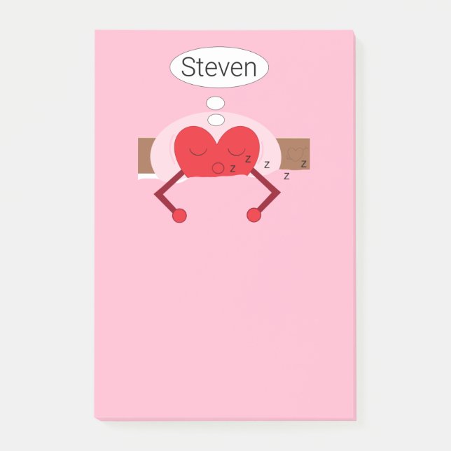 Heart Dreams Shades of Pink Post-it Notes (Front)