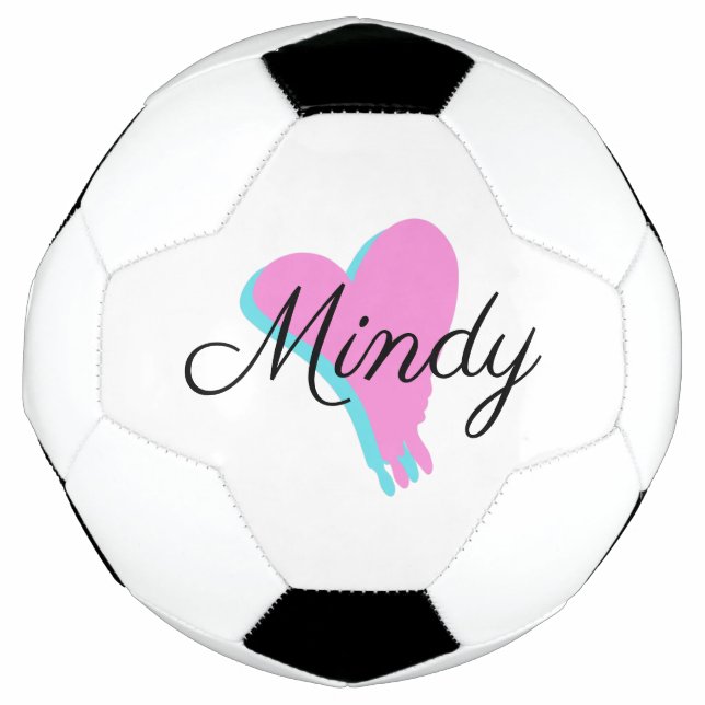 Heart Dripping Valentines Day Blue Pink Name    Football (Front)