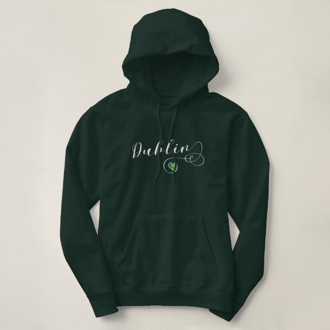 Heart Dublin Hoodie, Ireland, Irish Hoodie (Design Front)