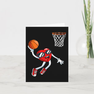 Heart Dunk Basketball Player Valentines Day Love S Card