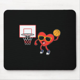 Heart Dunk Basketball Player Valentines Day Love S Mouse Mat
