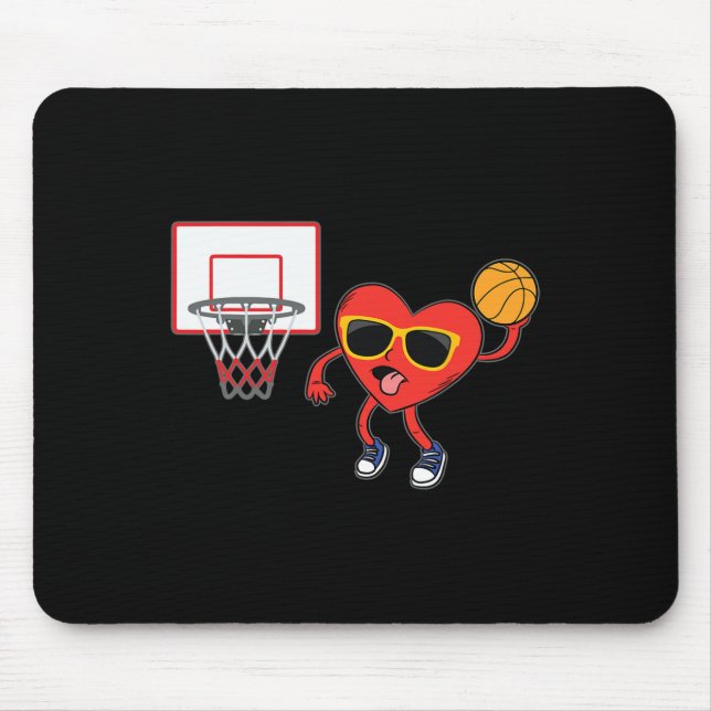 Heart Dunk Basketball Player Valentines Day Love S Mouse Mat (Front)