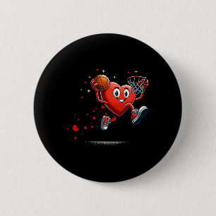 Heart Dunking Valentines Day Bysketll Kids  6 Cm Round Badge