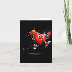 Heart Dunking Valentines Day Bysketll Kids  Card