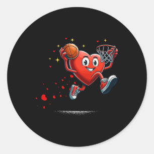 Heart Dunking Valentines Day Bysketll Kids Classic Round Sticker