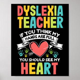 Heart Dyslexia Teacher Awareness Dyslexic Teaching Poster
