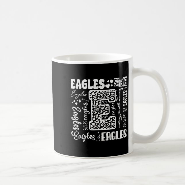 Heart Eagles School Team Go Ealges For Men Women F Coffee Mug (Right)