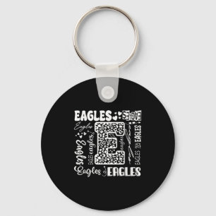 Heart Eagles School Team Go Ealges For Men Women F Key Ring