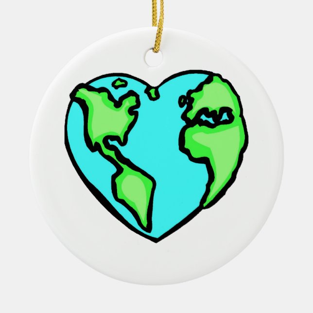 Heart Earth Ceramic Tree Decoration (Front)