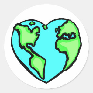Heart Earth Classic Round Sticker