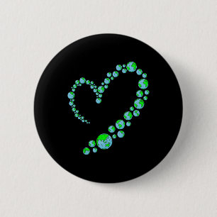 Heart Earth Day Cute Save The Planet Environmental 6 Cm Round Badge