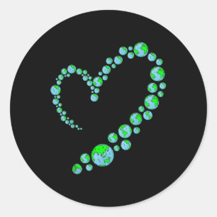 Heart Earth Day Cute Save The Planet Environmental Classic Round Sticker