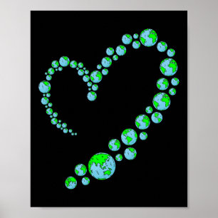 Heart Earth Day Cute Save The Planet Environmental Poster