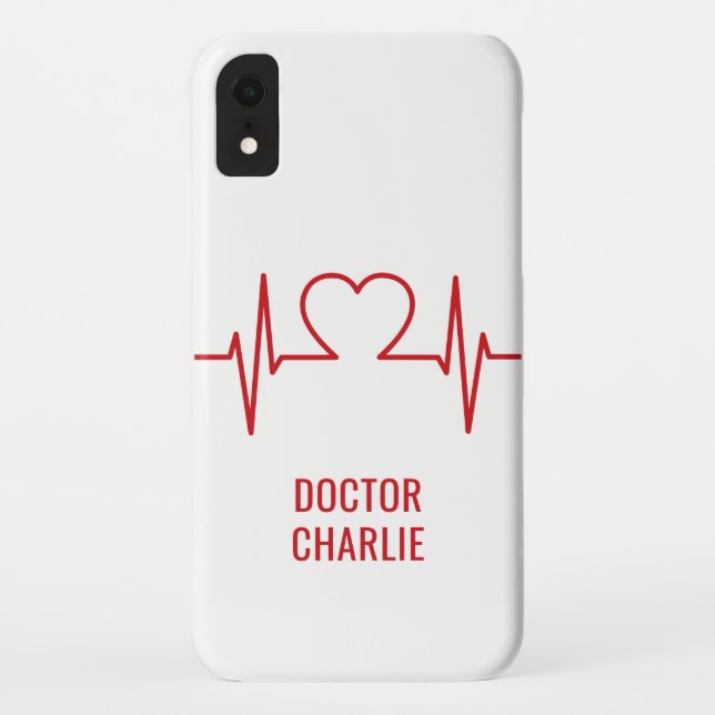Heart EKG custom name & colour phone cases (Back)