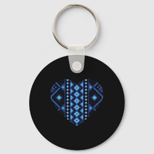 Heart Embroidery I'm Ukrainian Stand With Ukraine Key Ring