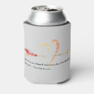 Heart Emerson Quote Can Cooler