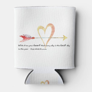 Heart Emerson Quote Can Cooler